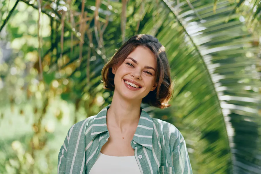 Smiling woman outdoors