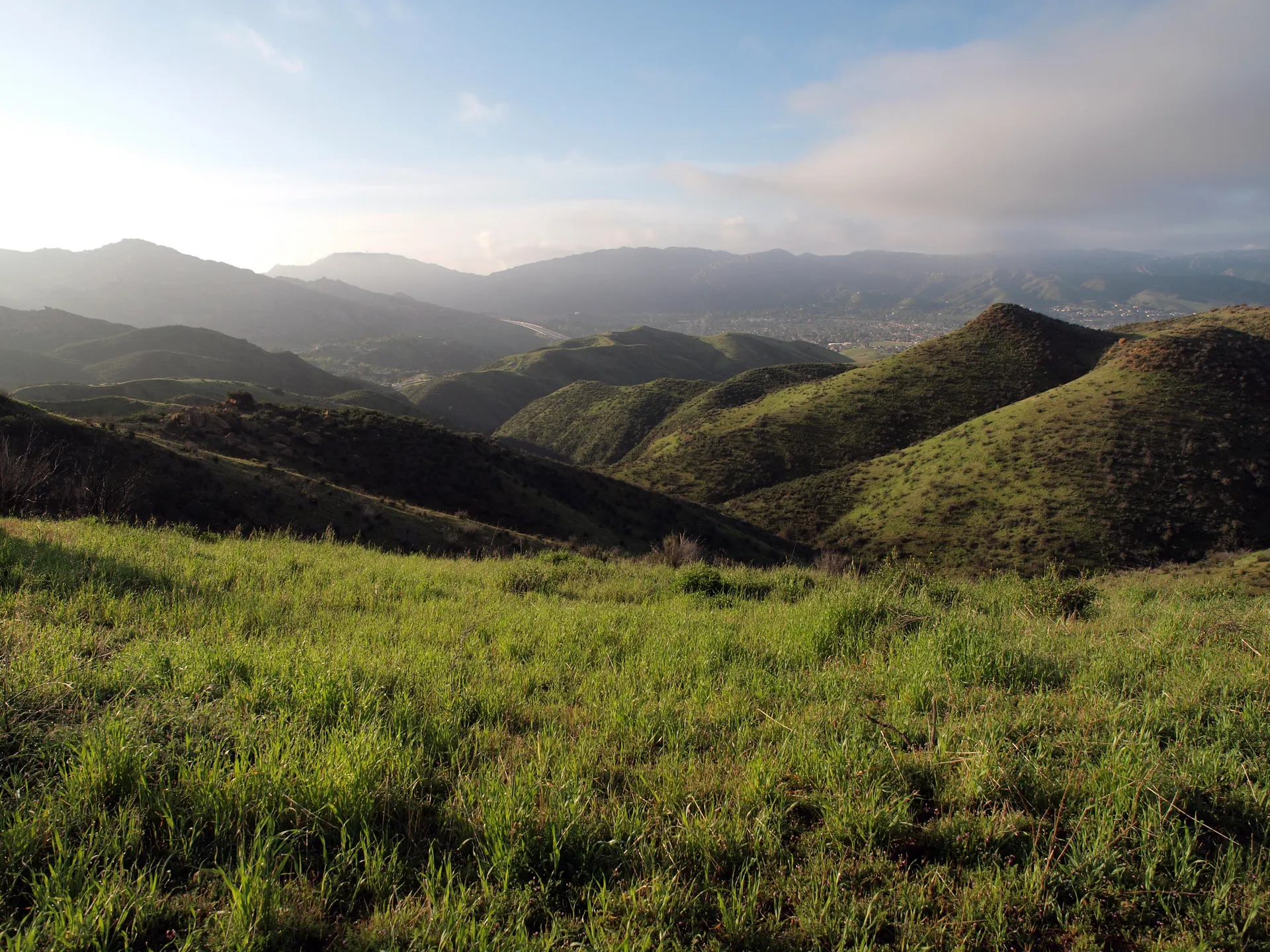 Green rolling hills overlooking Simi Valley